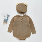 Baby Romper with Bear Ears – 2-Piece Set (Romper + Hat)
