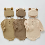 Baby Romper with Bear Ears – 2-Piece Set (Romper + Hat)