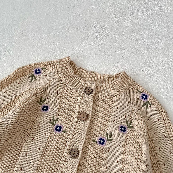 French Vintage Knit Baby Romper