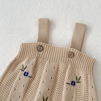 French Vintage Knit Baby Romper