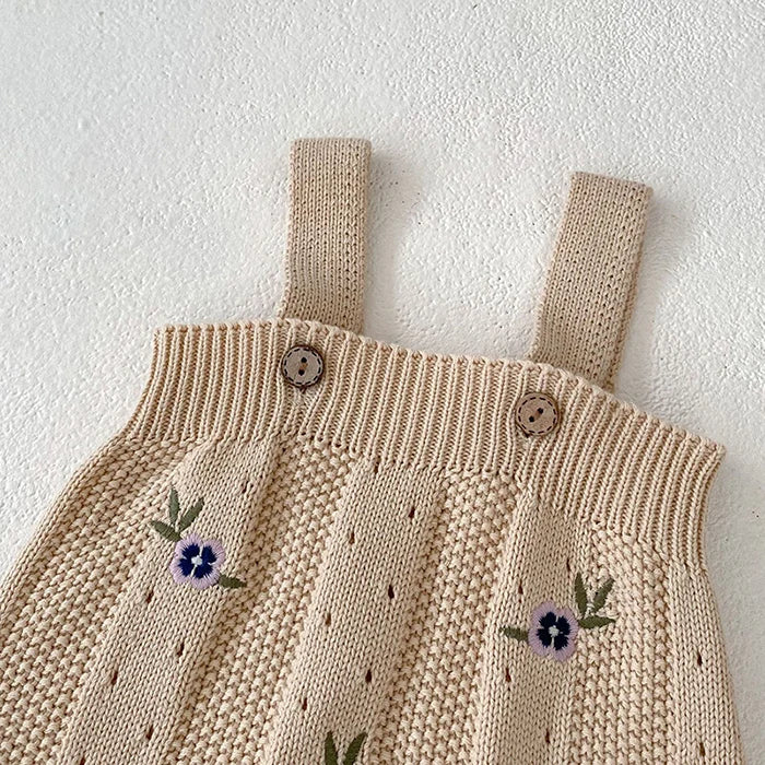French Vintage Knit Baby Romper