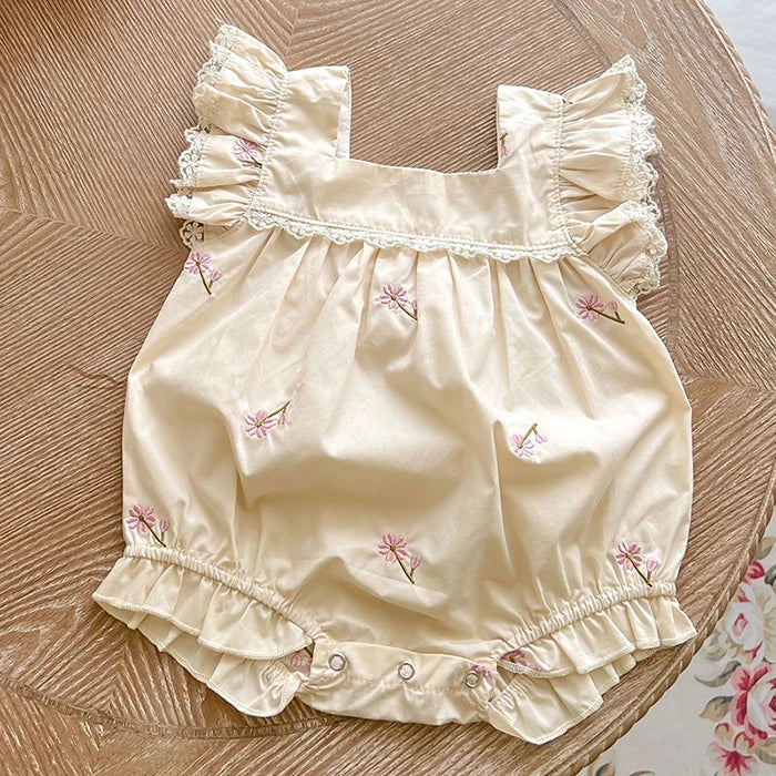 Cotton Embroidered Baby Girl Summer Romper