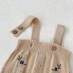 French Vintage Knit Baby Romper