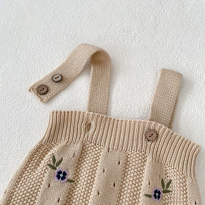 French Vintage Knit Baby Romper