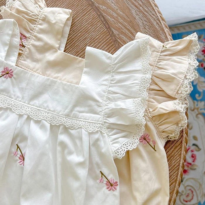 Cotton Embroidered Baby Girl Summer Romper