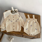 French Vintage Knit Baby Romper