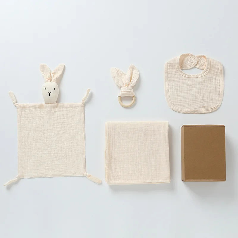 Set Personalized Name Muslin Cotton Baby Blanket 4pcs